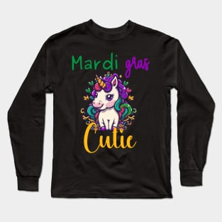 Mardi Gras Cutie Unicorn Long Sleeve T-Shirt